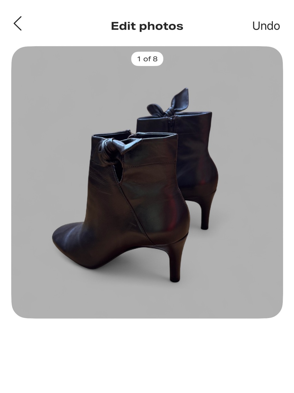 Elegant Brown Genuine Leather Ankle Booties with Knot Detail, Size 7